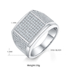 R3878 Luxury Set S925 Silver Plated Platinum Moissanite Diamond Men's Ring, Limestone D-Grade 1.0 Carat 1